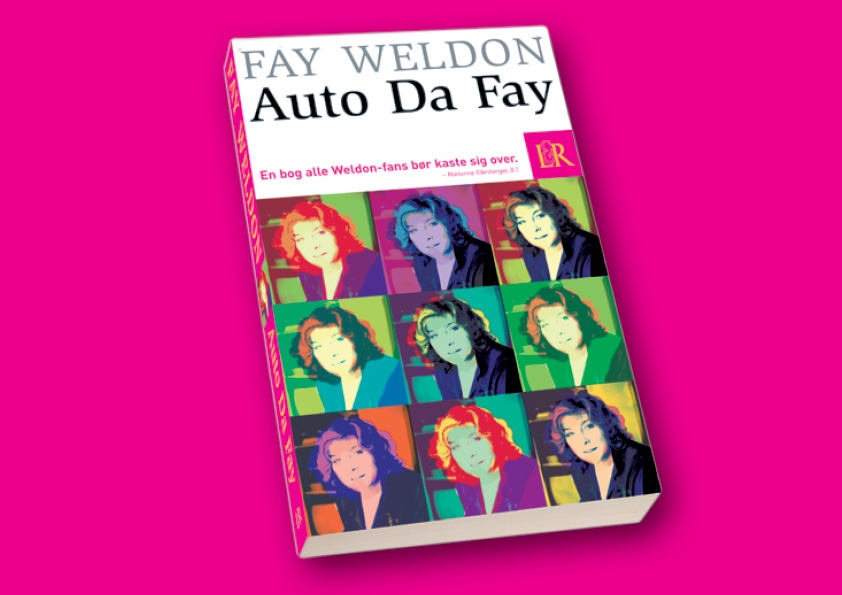 Fay Weldon "Auto Da Fay". Roman. Lindhardt og Ringhof paperback. Omslagsdesign: Nanna Berentzen Østergaard